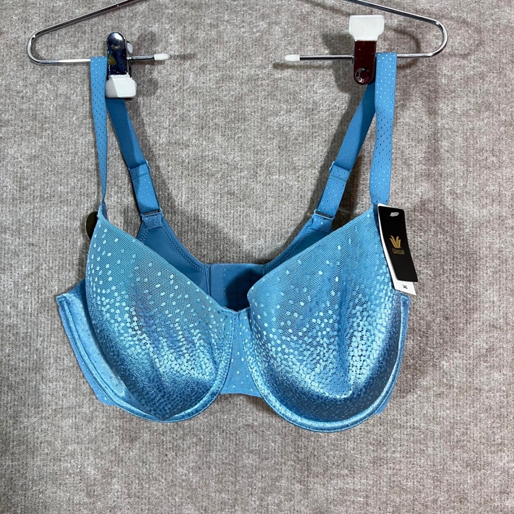 NWT Wacoal Back Appeal Bra 34G Blue 853303 Underwire T Shirt Back Smoothing